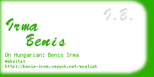 irma benis business card